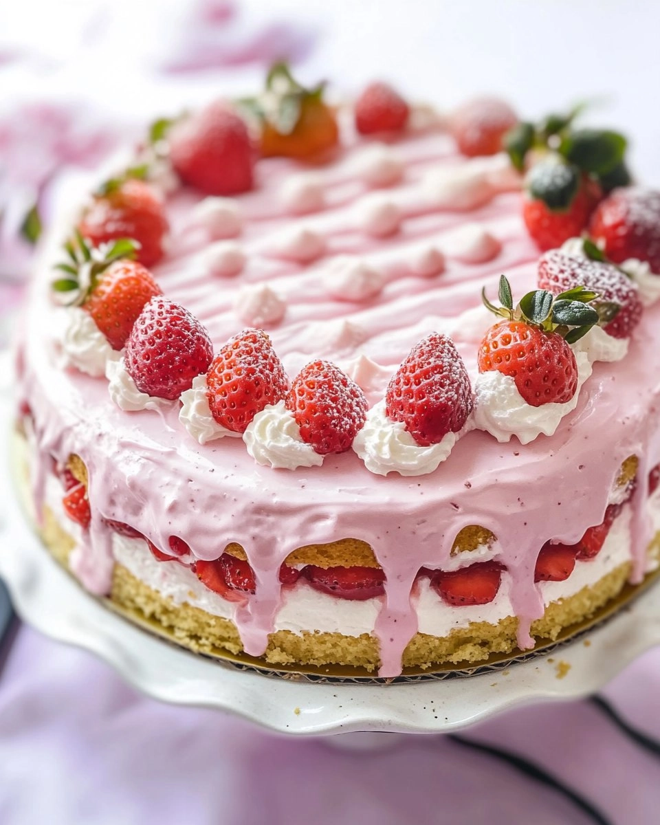 Vanilla Cake With Strawberry Filling 90 Vanilla Cake With Strawberry Filling