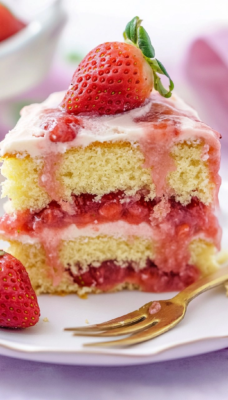 Vanilla Cake With Strawberry Filling 92 Vanilla Cake With Strawberry Filling