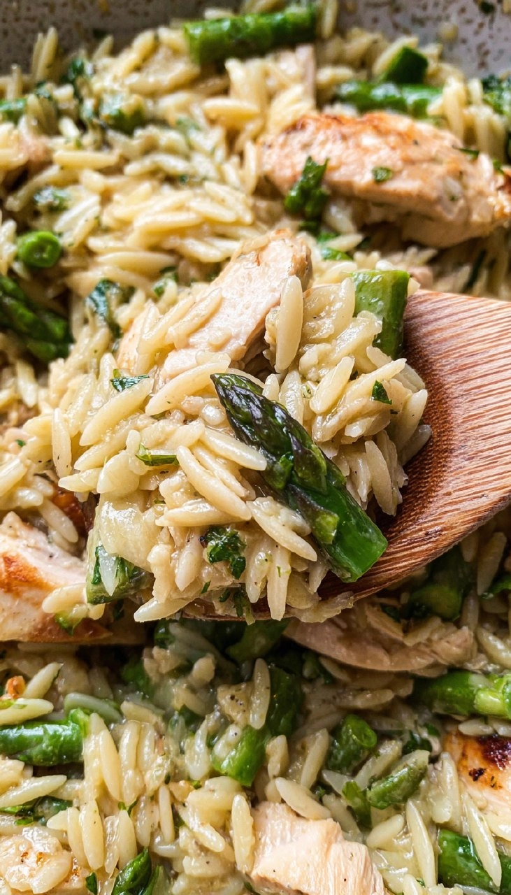 Asparagus Orzo with Chicken