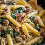 Creamy-Sausage-Pasta-with-Spinach-Recipe
