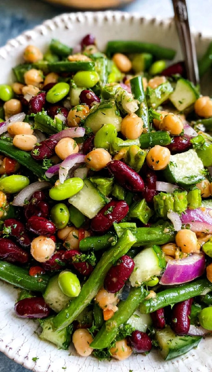 Three Bean Salad With Miso Dressing
