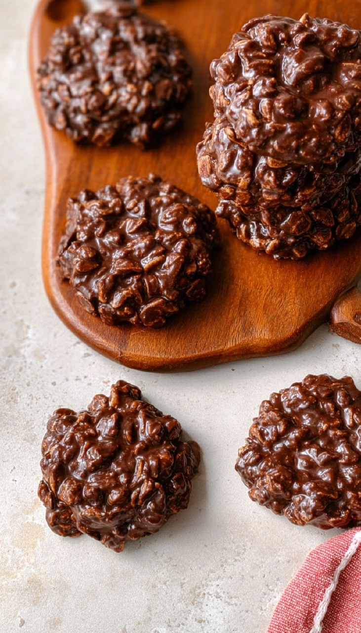 Chocolate Peanut Butter No-Bake Cookies