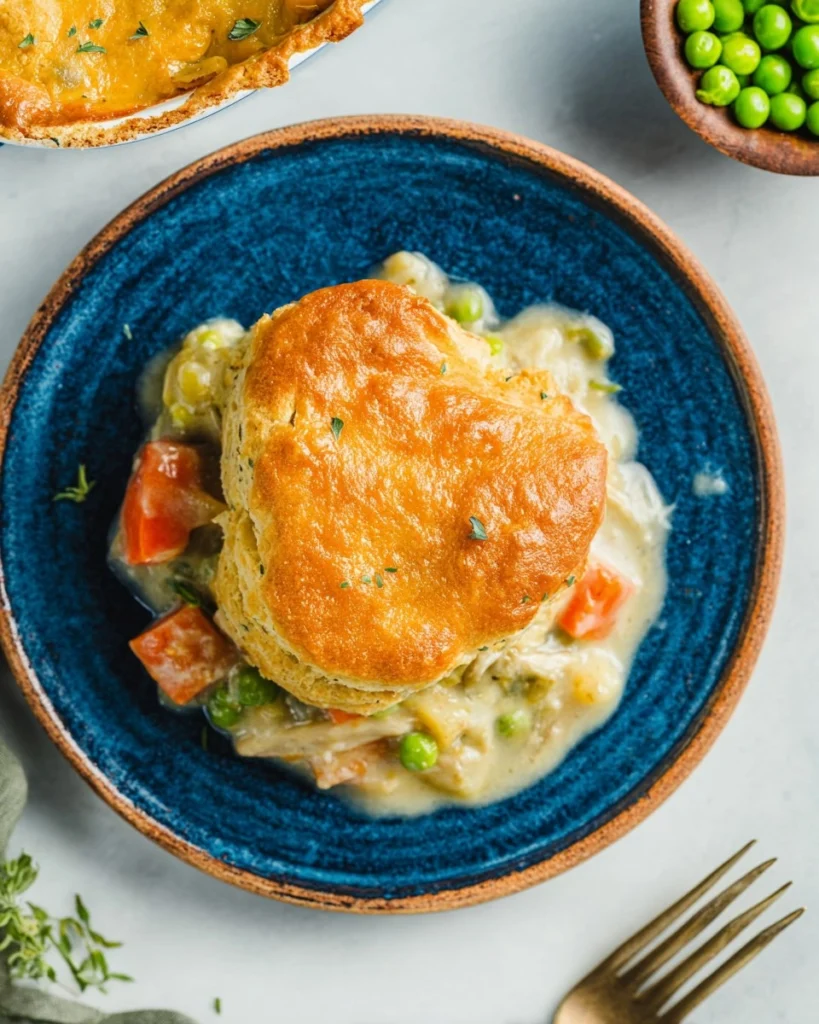 Cozy-Chicken-Pot-Pie-Casserole-With-Herby-Biscuits-Recipe