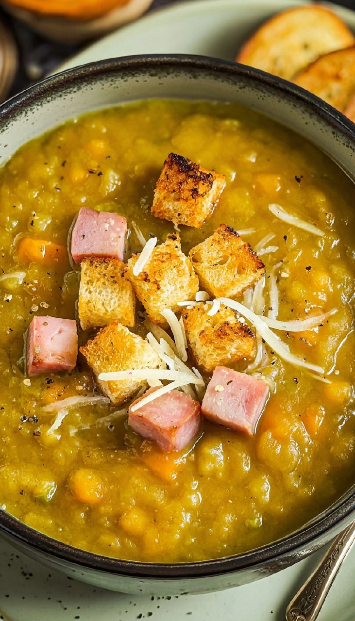 Cozy Slow Cooker Ham and Split Pea Soup