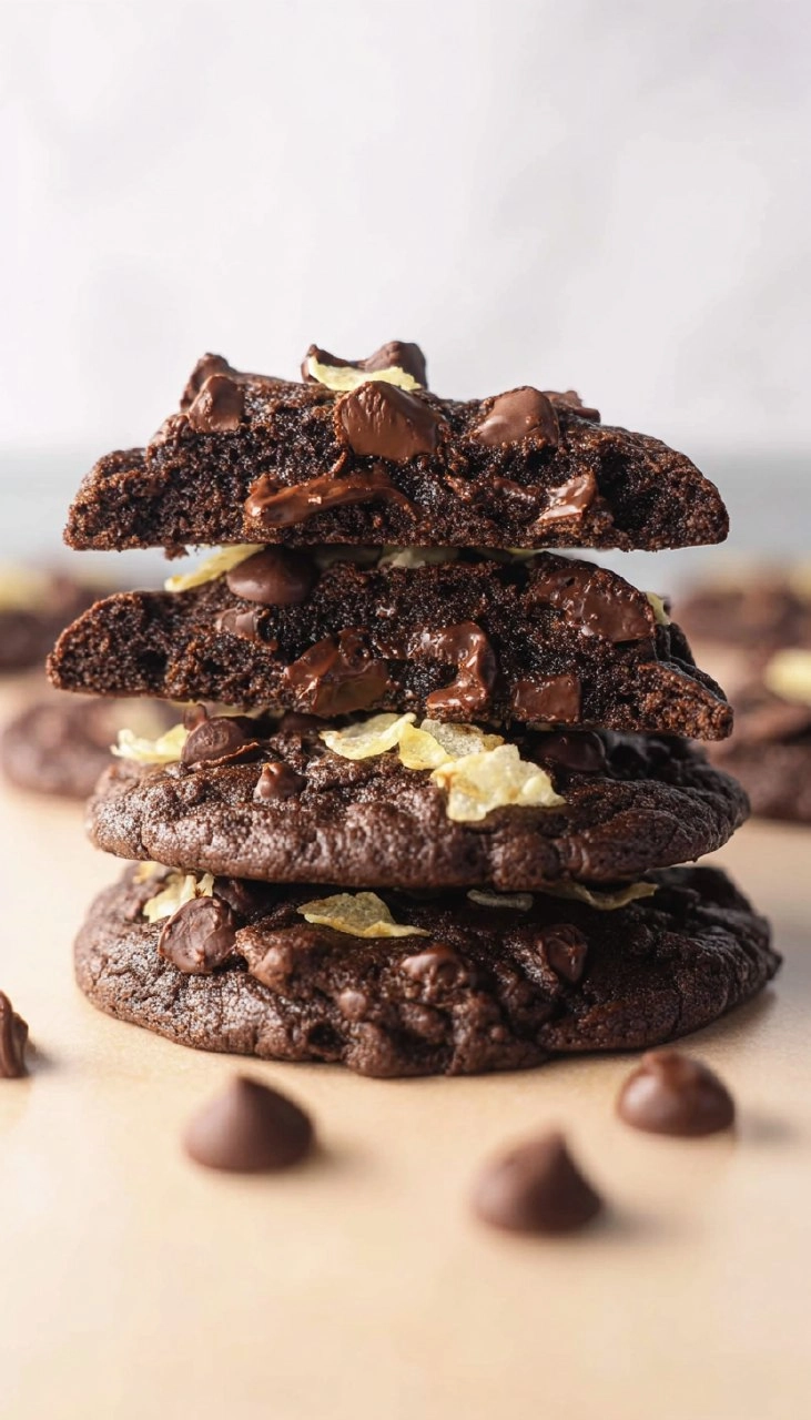 Double Chocolate Potato Chip Cookies