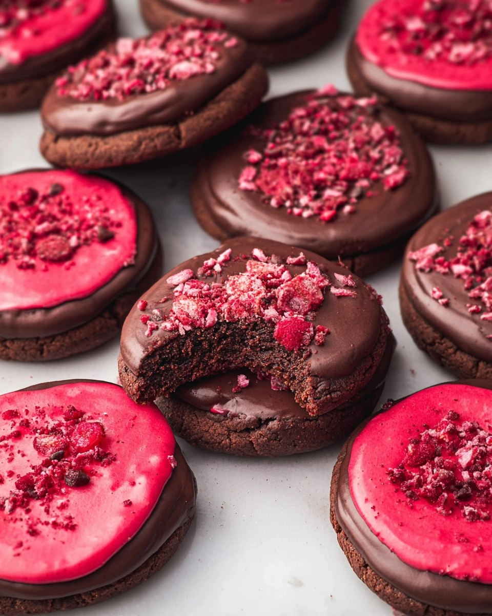 Frosted Raspberry Chocolate Cookies 154 Frosted Raspberry Chocolate Cookies