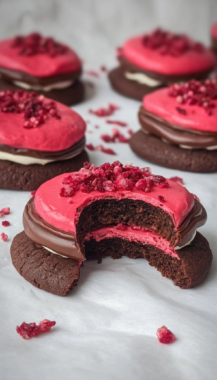 Frosted Raspberry Chocolate Cookies 155 Frosted Raspberry Chocolate Cookies