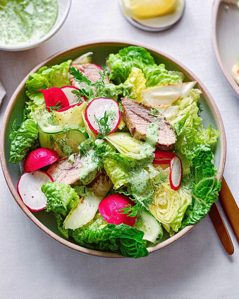 Green Goddess Caesar Salad with Chicken