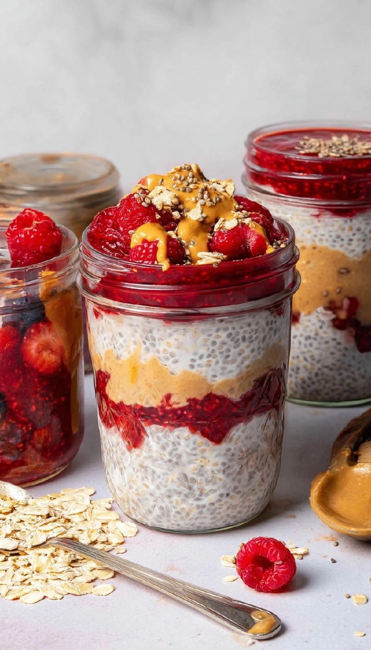 PBJ Overnight Oats With Chia