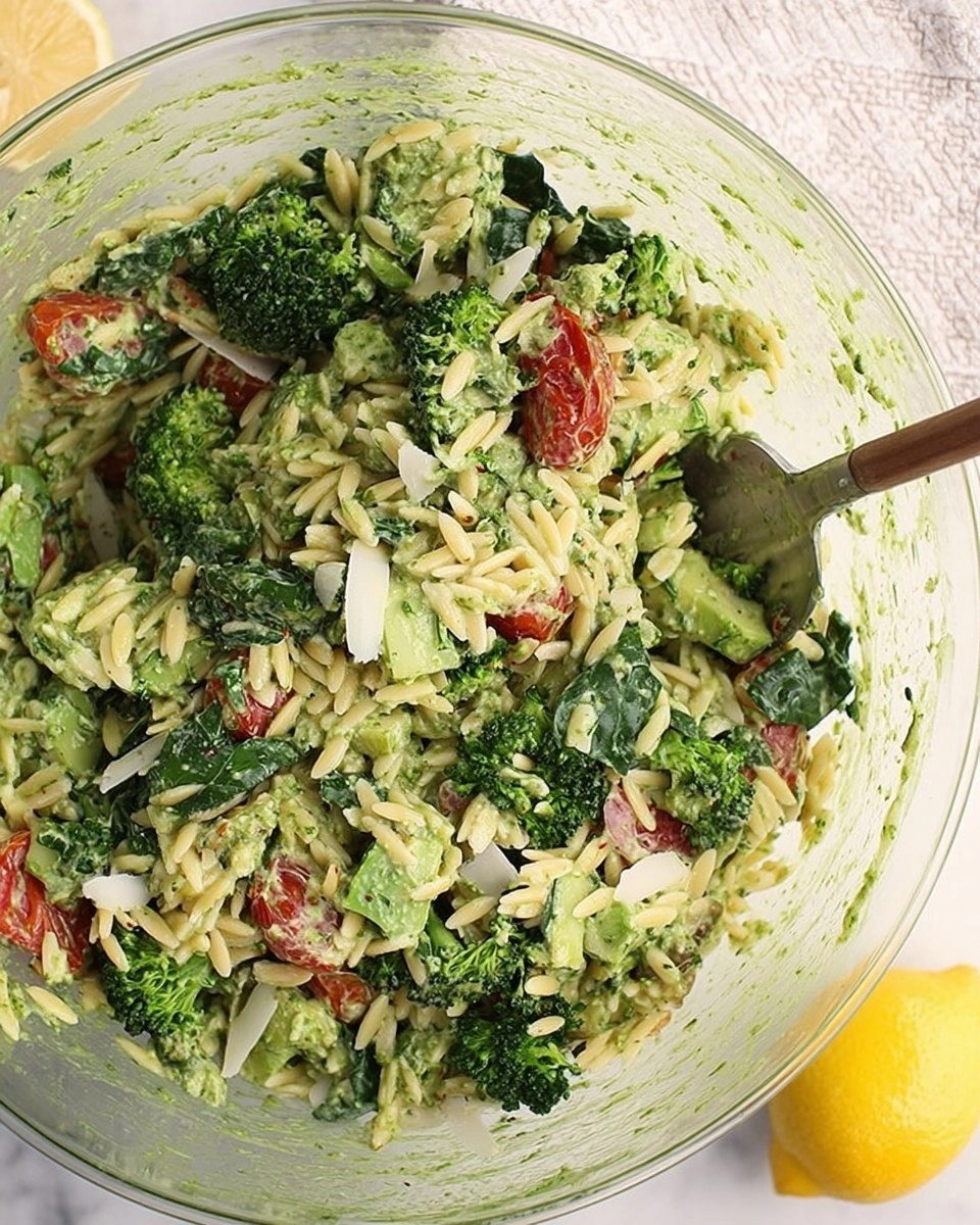 Pesto Orzo Pasta Salad With Broccoli