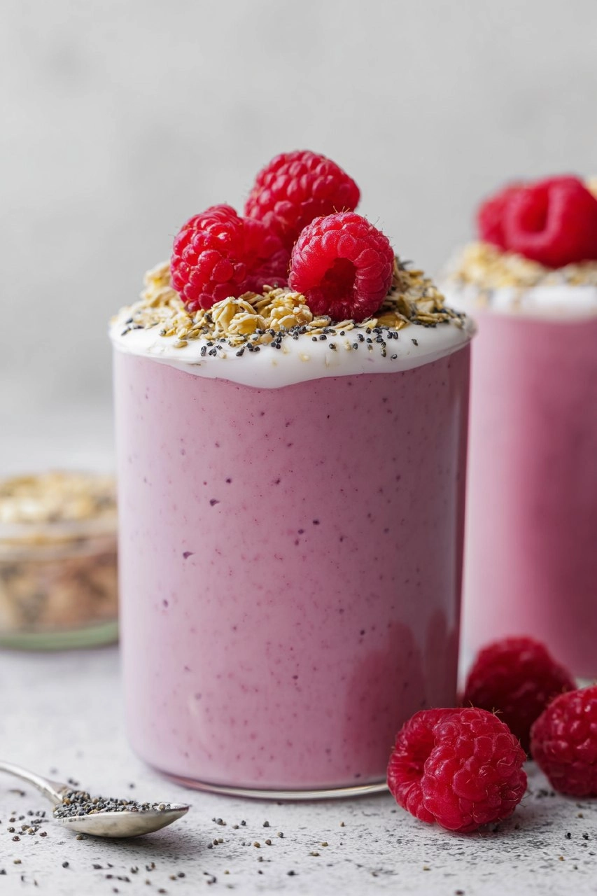 Creamy Raspberry Yogurt Pudding
