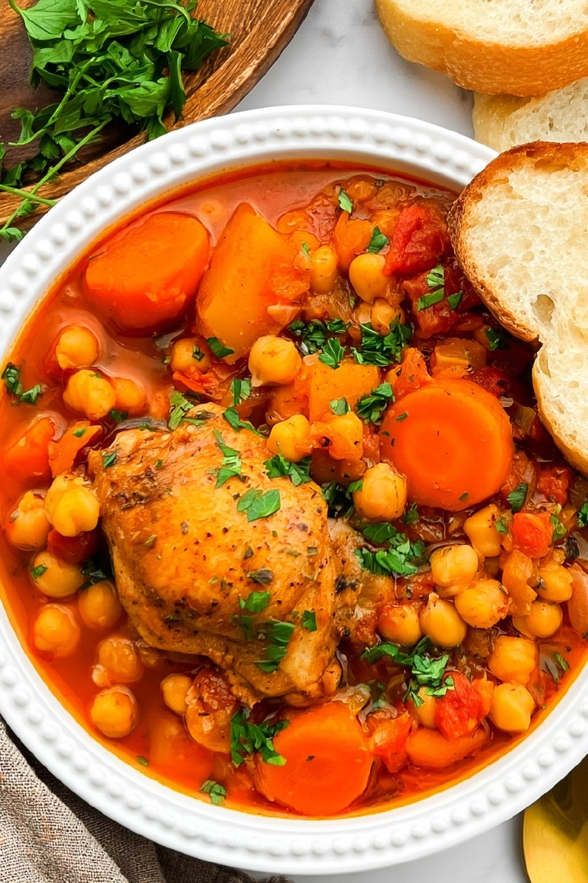 Greek Chicken and Chickpea Stew