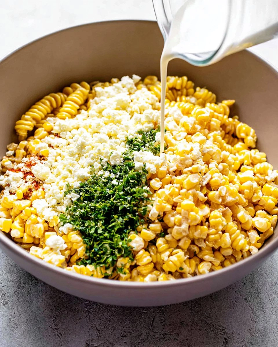 Mexican Street Corn Pasta Salad with Cotija 101 Mexican Street Corn Pasta Salad with Cotija