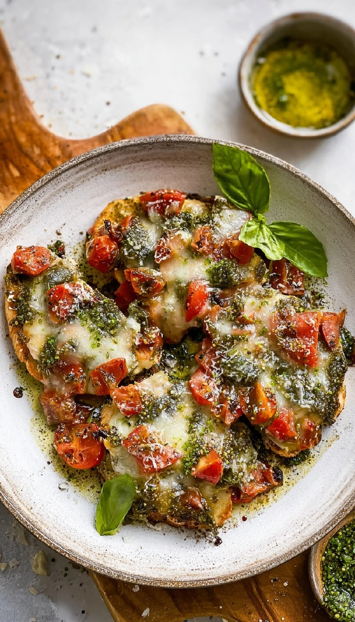 Pesto-Chicken-Bruschetta-Bake-Recipe