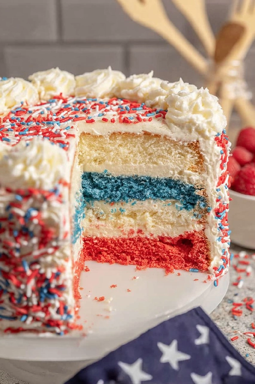 Red, White, and Blue Cake