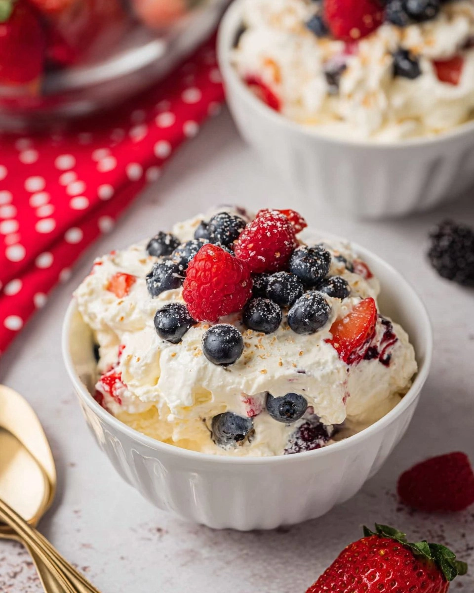 Red, White and Blue Cheesecake Salad 71 Red, White and Blue Cheesecake Salad